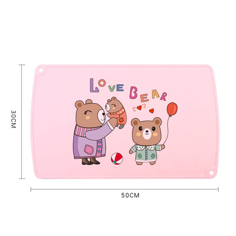 1Pcs Baby Placemats Cute Cartoon Non-slip Children Table Mat Food Grade Silicone Table Pad Mat Waterproof Tableware